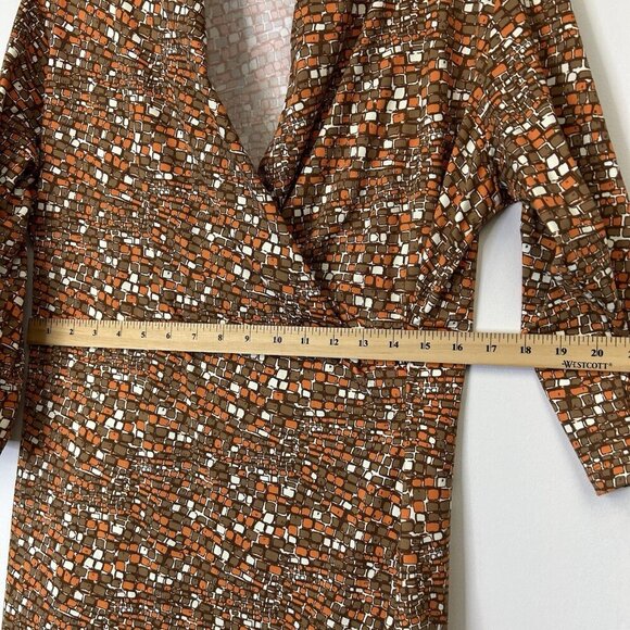 J McLaughlin Catalina Cloth Wrap Dress Womens Size XL Orange Print - Picture 7 of 9